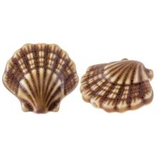 Ceramic Beads Shell (27 x 29 x 12 mm) Coconut Brown (1 pcs)