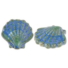 Ceramic Beads Shell (27 x 29 x 12 mm) Island Blue (1 pcs)