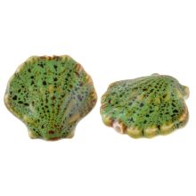 Ceramic Beads Shell (27 x 29 x 12 mm) Meadow Green (1 pcs)