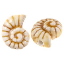 Ceramic Beads Shell Snail (17 x 21 x 10 mm) Desert Dust (3 pcs)