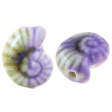 Ceramic Beads Shell Snail (21 x 9 mm) Lilac Breeze (3 pcs)