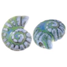Ceramic Beads Shell Snail (17 x 21 x 10 mm) Cornflower Blue (3 pcs)