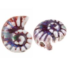 Ceramic Beads Shell Snail (17 x 21 x 10 mm) Blueberry (3 pcs)