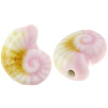 Ceramic Beads Shell Snail (21 x 9 mm) Cameo Pink (3 pcs)