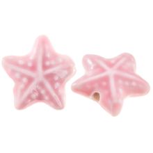 Ceramic Beads Starfish (20 x 21 x 9 mm) Baby Pink (3 pcs)