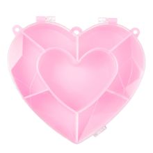 Storage Box Heart 7 Compartments (14 x 13 x 3.1 cm) Pink