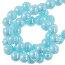 Electroplated Glass Beads (4 mm) Light Blue AB (98 pcs)