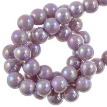 Electroplated Glass Beads (4 mm) Light Wisteria Purple AB (98 pcs)