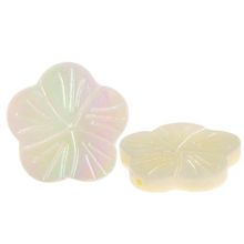 Shell Beads Flower (18.5 - 20 x 19 - 20 x 2 - 3.5 mm) White AB (5 pcs)