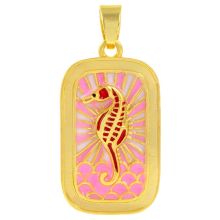 Enamel Pendant Seahorse (26 x 16 x 3.5 mm) Pink (1 pcs)