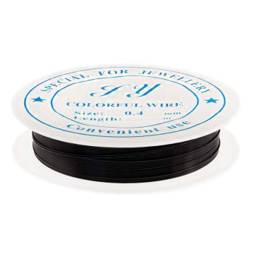 Iron Jewelry Wire (0.4 mm) Black (12 meters)