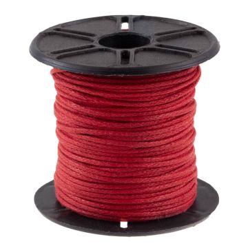 Waxed Cotton Cord (circa 1 mm) Red (25 meters)