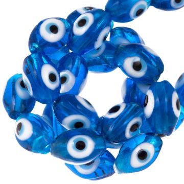 Evil Eye Beads (13 x 8 mm) Blue (30 pcs)