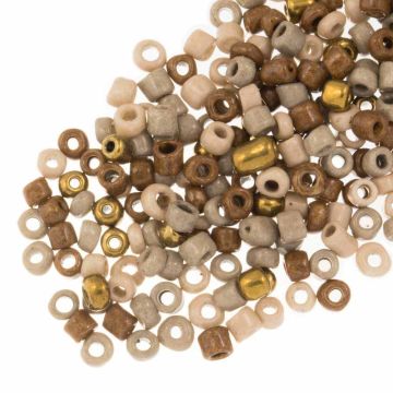 Bead Mix - Seed Beads (4 mm) Golden Brown Mix (50 Gram)
