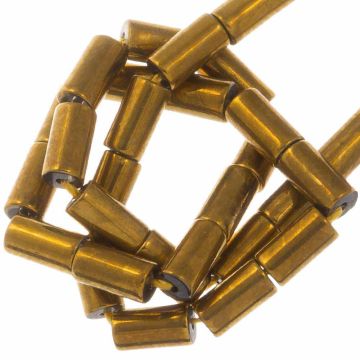 Electroplated Glass Beads (5 x 2.5 mm) Gold (75 pcs)