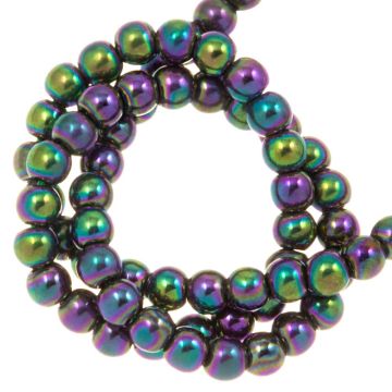 Electroplated Glass Beads (2 mm) Multi Color Purple (170 pcs)
