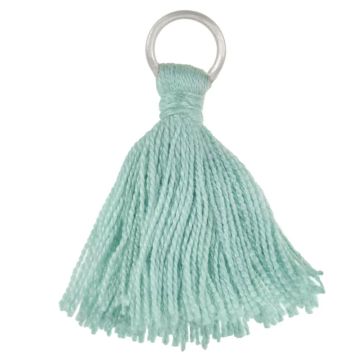 Tassels (35 x 7 mm) Peppermint / Antique Silver (5 pcs)