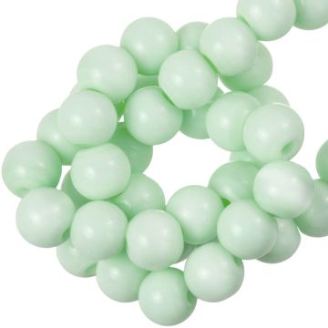 Glass Beads (8 mm) Pastel Mint Green (57 pcs)