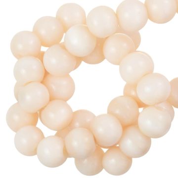 Glass Beads (8 mm) Ivory Peach (57 pcs)