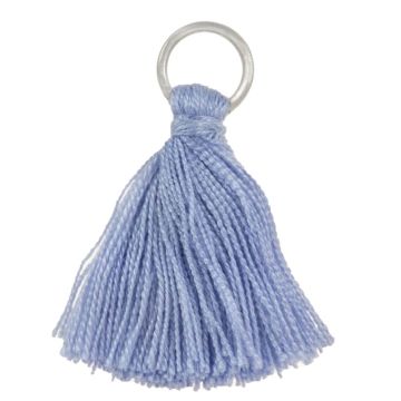 Tassels (35 x 7 mm) Cornflower Blue / Antique Silver (5 pcs)
