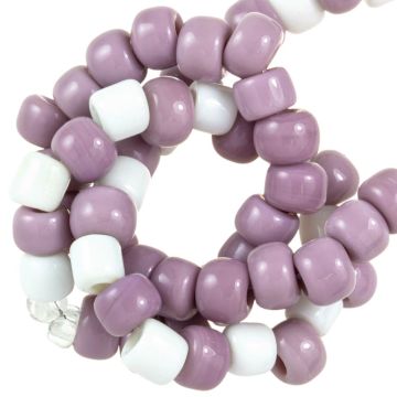 Bead Mix - Glass Beads (6 - 8 x 4 - 5 mm) Fair Orchid (75 pcs)