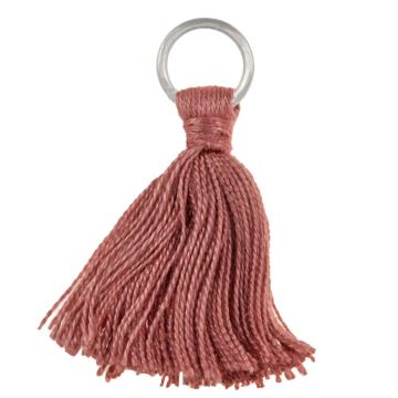 Tassels (35 x 7 mm) Light Mahogany / Antique Silver (5 pcs)
