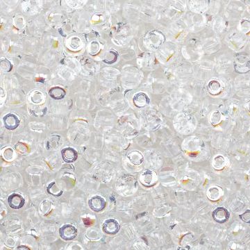 Czech Seed Beads (4 mm) Centered Transparent AB (15 Gram)