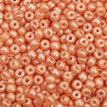 Czech Seed Beads (3 mm) Peach Fuzz Pearlshine Mat (15 Grams)