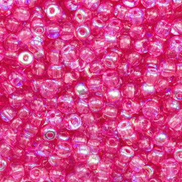Czech Seed Beads (3 mm) Candy Pink AB (25 Gram)