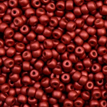 Czech Seed Beads (3 mm) Metallic Red (15 Gram)