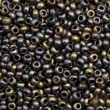 Czech Seed Beads (3 mm) Etched Zinc Iris (15 Gram)