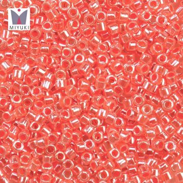 Miyuki Delica Beads (11/0) Lined Crystal Salmon Luster (2.8 Grams)