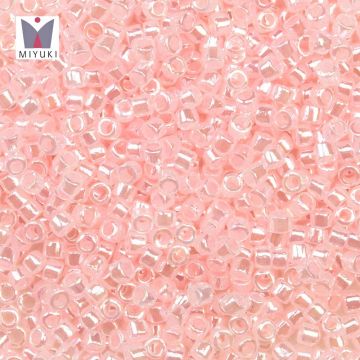 Miyuki Delica Beads (11/0) Lined Crystal Pale Salmon Luster (2.8 Grams)
