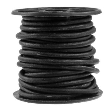 DQ Leather (1 mm) Vintage Black (10 meters)