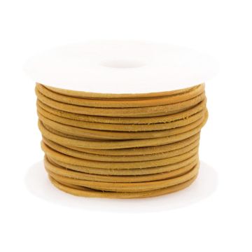 Leather Cord Round (1 mm) Ocher Yellow (10 meters)