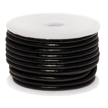 Leather Cord Round (1 mm) Black (10 meters)
