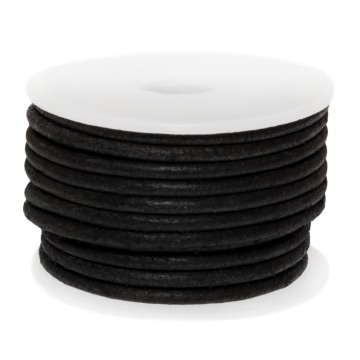 DQ Leather Vintage (3 mm) Black (5 meters)
