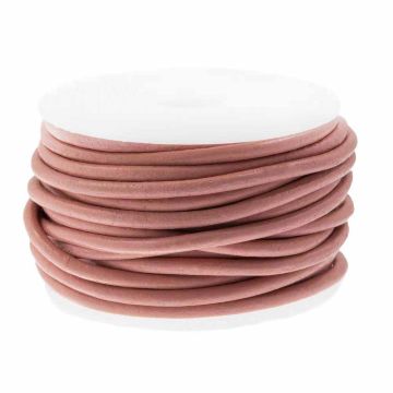 Leather Cord Round (2 mm) Salmon (5 meters)