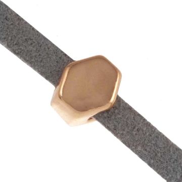 Slider Bead Oval (inner size 3 x 2 mm) Gold (10 pcs)