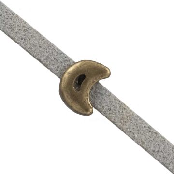 Slider Bead Moon (inner size 3 x 2 mm) Bronze (10 pcs)