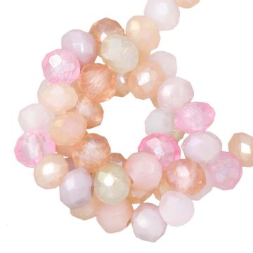 Electroplated Faceted Rondelle Beads (3 x 2.5 mm) Pink Fiesta AB (185 pcs)