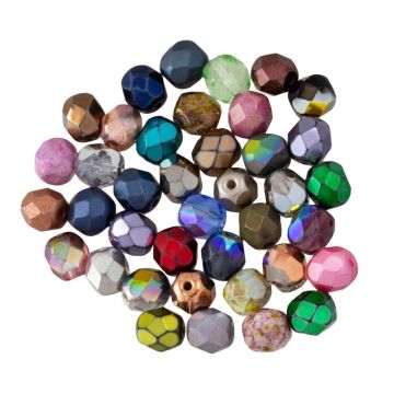 Czech Faceted Beads (6 mm) Mix Color (10 gram)