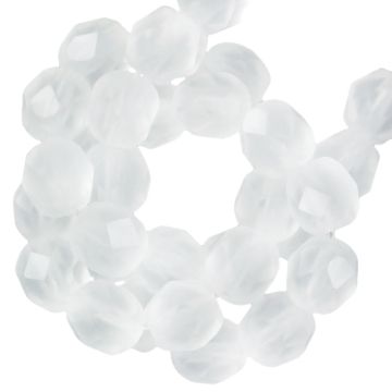 Czech Fire Polished Faceted Beads (6 mm) Crystal Matt (25 pcs)