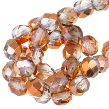 Czech Fire Polished Faceted Beads (6 mm) Crystal Sunset (25 pcs)