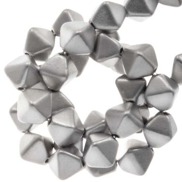 Czech Bicone Glass Beads (6 mm) Aluminium Silver (20 pcs)
