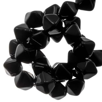 Czech Bicone Glass Beads (6 mm) Jet Black (20 pcs)
