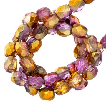 Czech Fire Polished Faceted Beads (4 mm) Crystal Magic Embers (50 pcs)