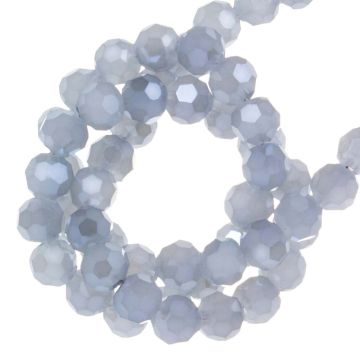 Electroplated Faceted Beads (4 mm) Smoky Blue Pearl Luster Plated (100 pcs)