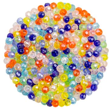 Faceted Rondelle Beads (4 x 3 mm) Mixed Color (400 pcs)