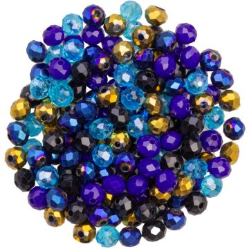 Faceted Rondelle Beads (6 x 5 mm) Medium Blue (140 pcs)